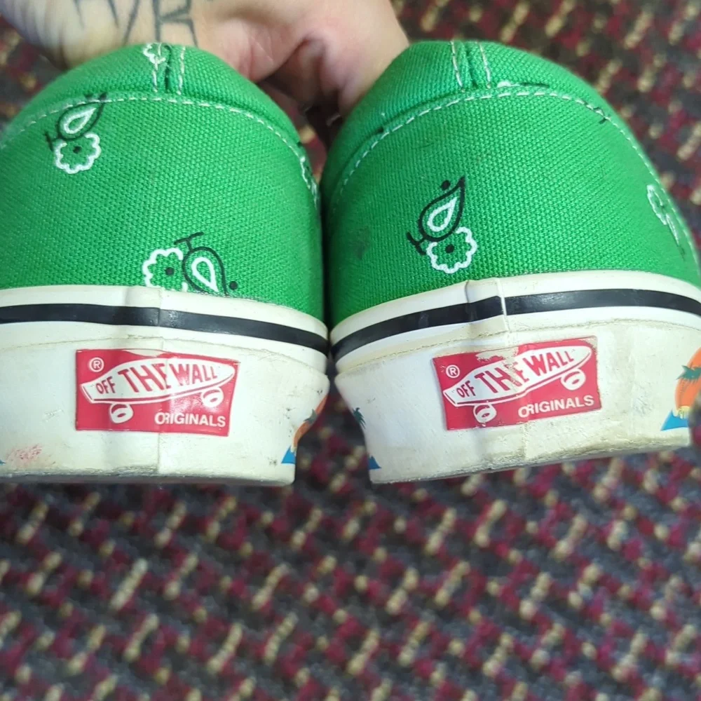 Vans Authentics California Paisley Green Sneakers - Picture 3 of 6